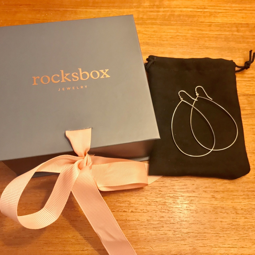 Silver Teardrop Hoops - NWOT